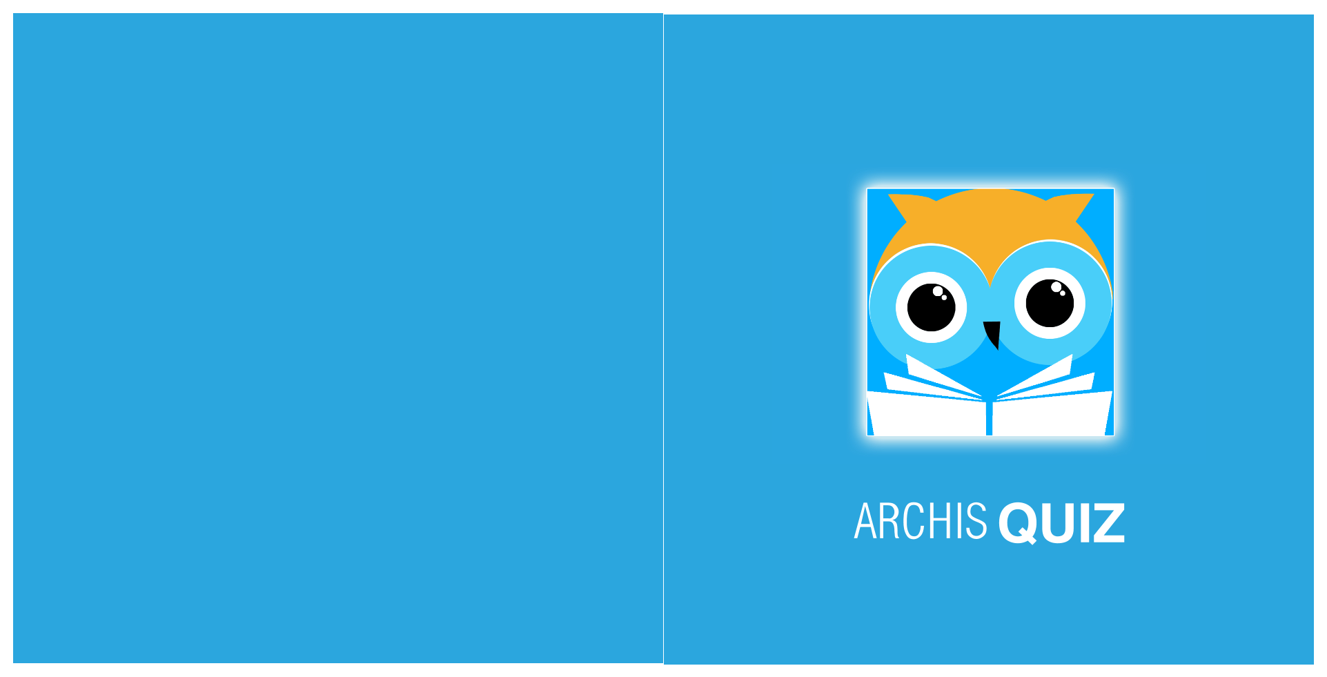 Archis Quiz brochure cover with the owl mascot